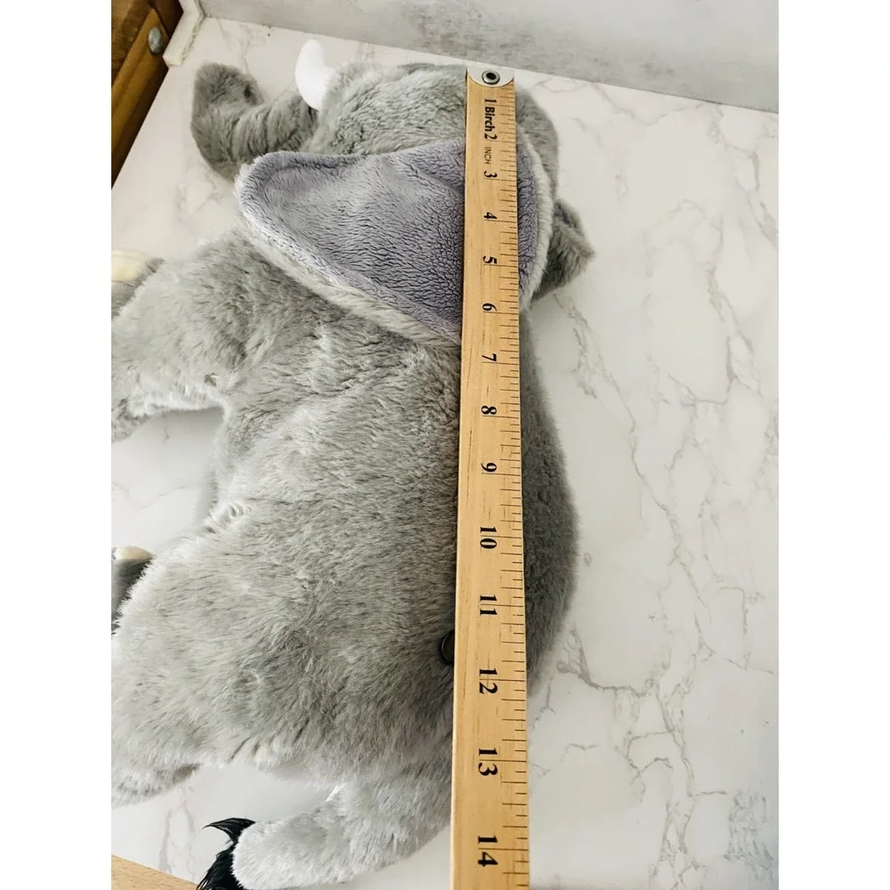 FAO Schwarz Gray Elephant Plush Laying Down Floppy Stuffed Animal 2018
